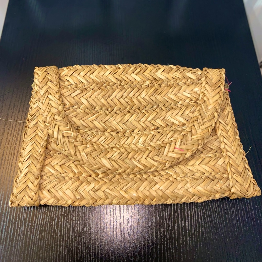Poppie Jones Straw Clutch